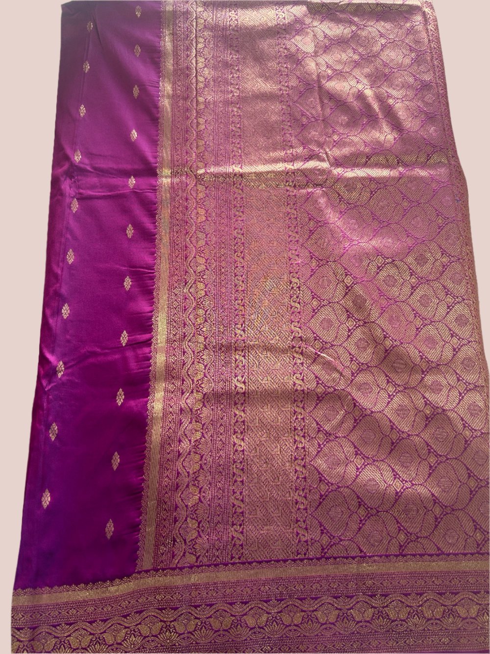 Dual Shaded Magenta Semi Silk Kanchipuram Saree with Blouse Piece SSS100