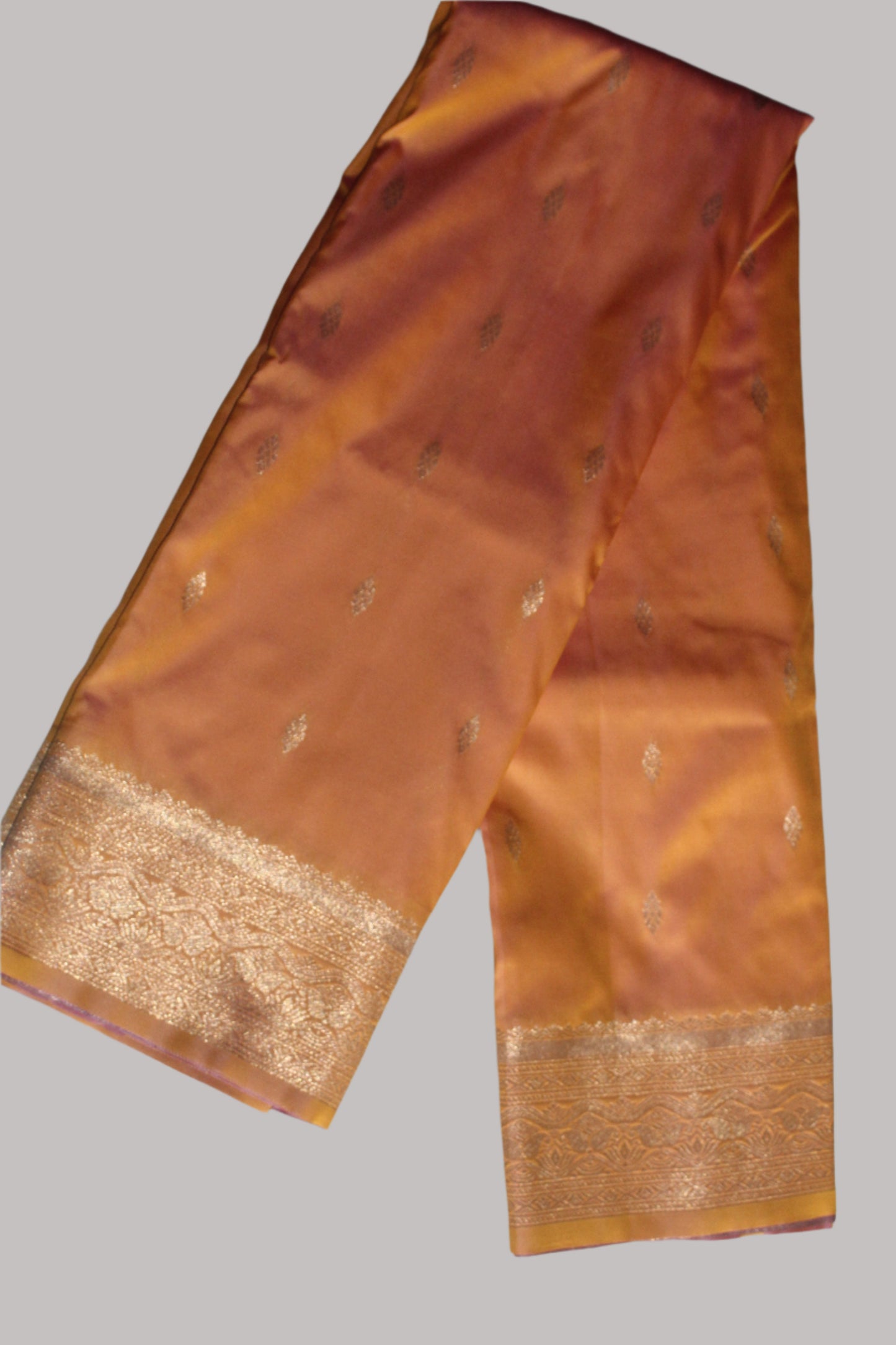 Golden Yellow Semi Silk Kanchipuram Saree with Blouse Piece SSS101