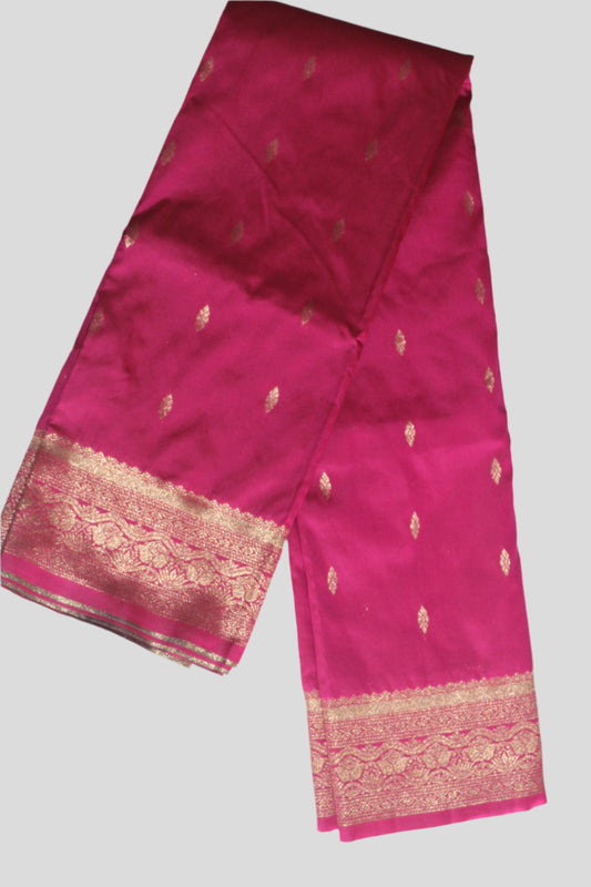 Dual Shaded Rani Pink Semi Silk Kanchipuram Saree with Blouse Piece SSS99